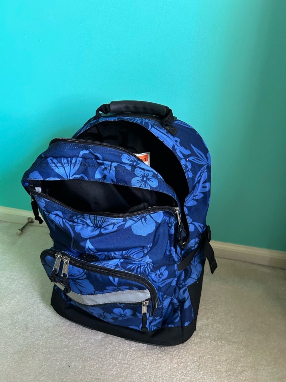 Blue Floral Men's Backpack - Casual Travel Pack